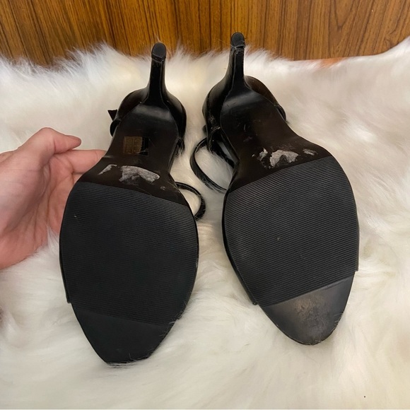 Le Chateau women’s black leather strappy stiletto heeled shoes in size 10 - Picture 10 of 12